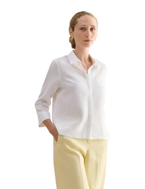 Nita 3/4 Sleeve Button Up Linen Shirt