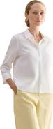 HOBBS LONDON Nita 3/4 Sleeve Button Up Linen Shirt