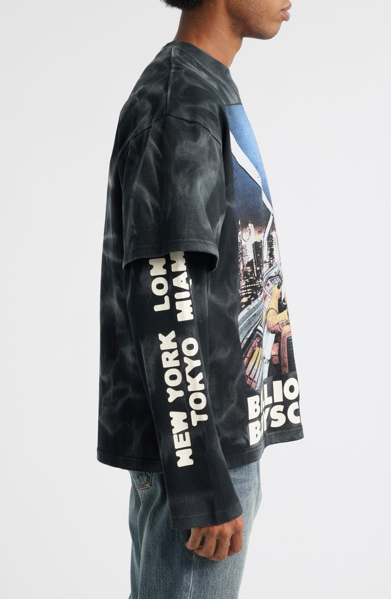Billionaire Boys Club Arrivals Layered Cotton Graphic T-Shirt, Alternate, color, Black