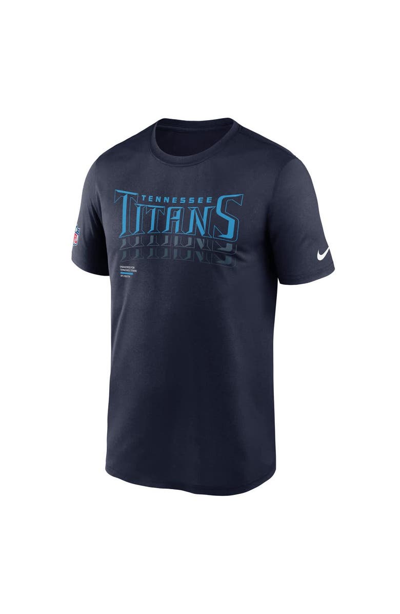 Nike Men's Nike Navy Tennessee Titans Wordmark Block Sideline Legend Performance T-Shirt, Alternate, color, Navy
