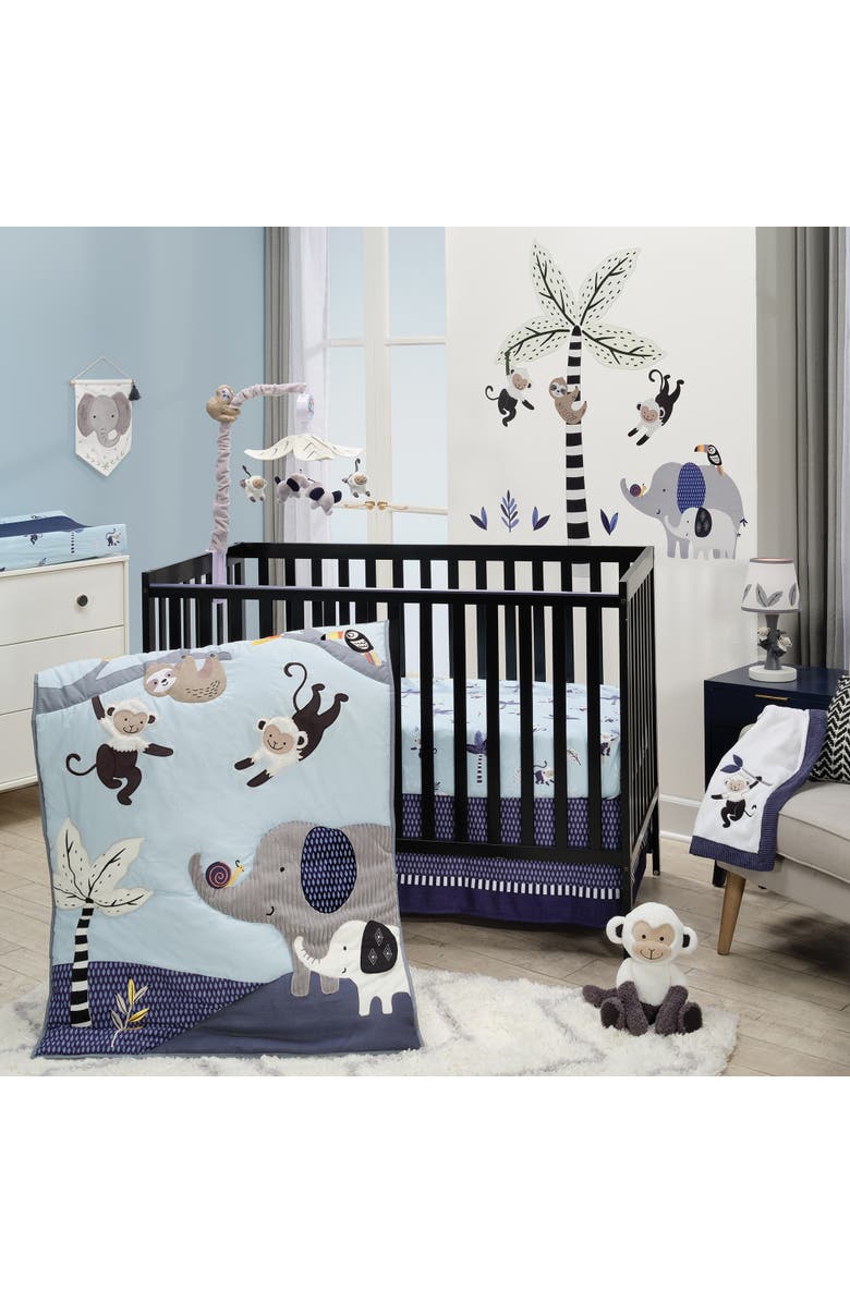 Lambs 
Ivy Jungle Party Tree with Monkeys Lamp with Shade 
Bulb, Alternate, color, Blue