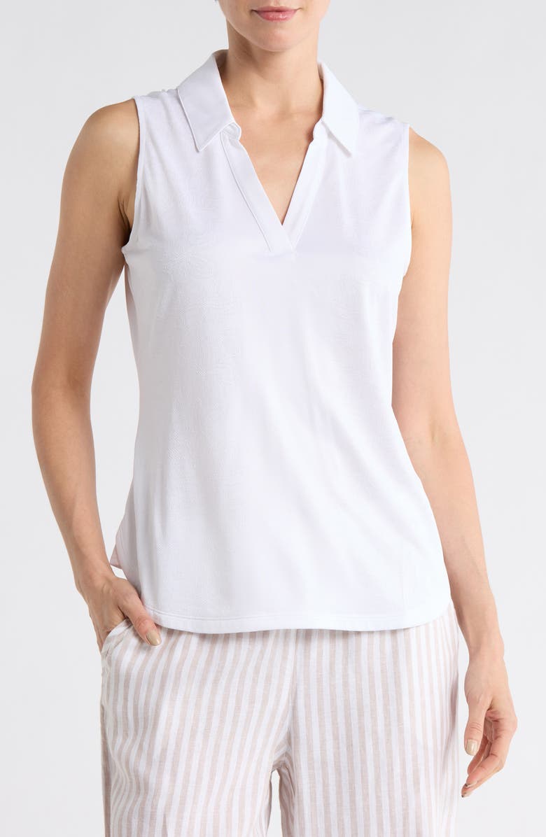 Tommy Bahama Palm Coast Floral Sleeveless Polo, Main, color, White