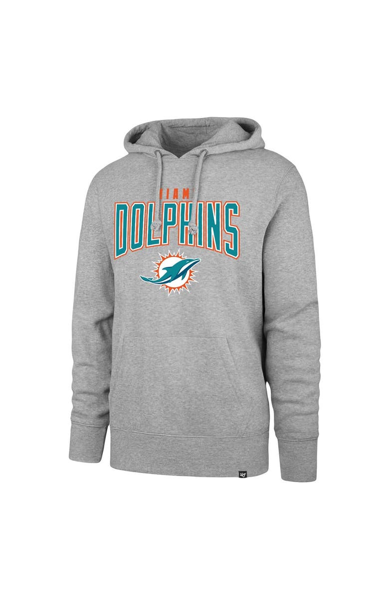 '47 Men's '47 Gray Miami Dolphins Headline Pullover Hoodie, Alternate, color, Gray