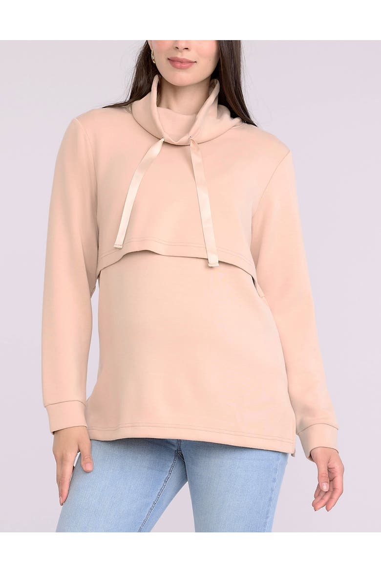 Funnel Neck Pullover Nursing Sweatshirt, Main, color, Moonlight