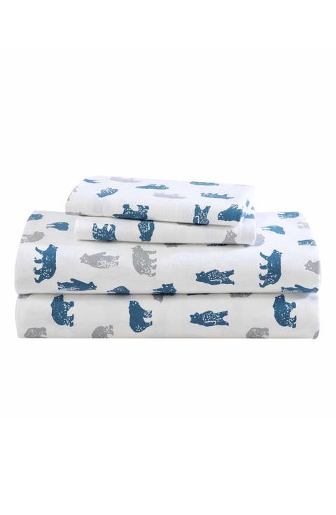 Bear Mountain Cotton Flannel Sheet Set