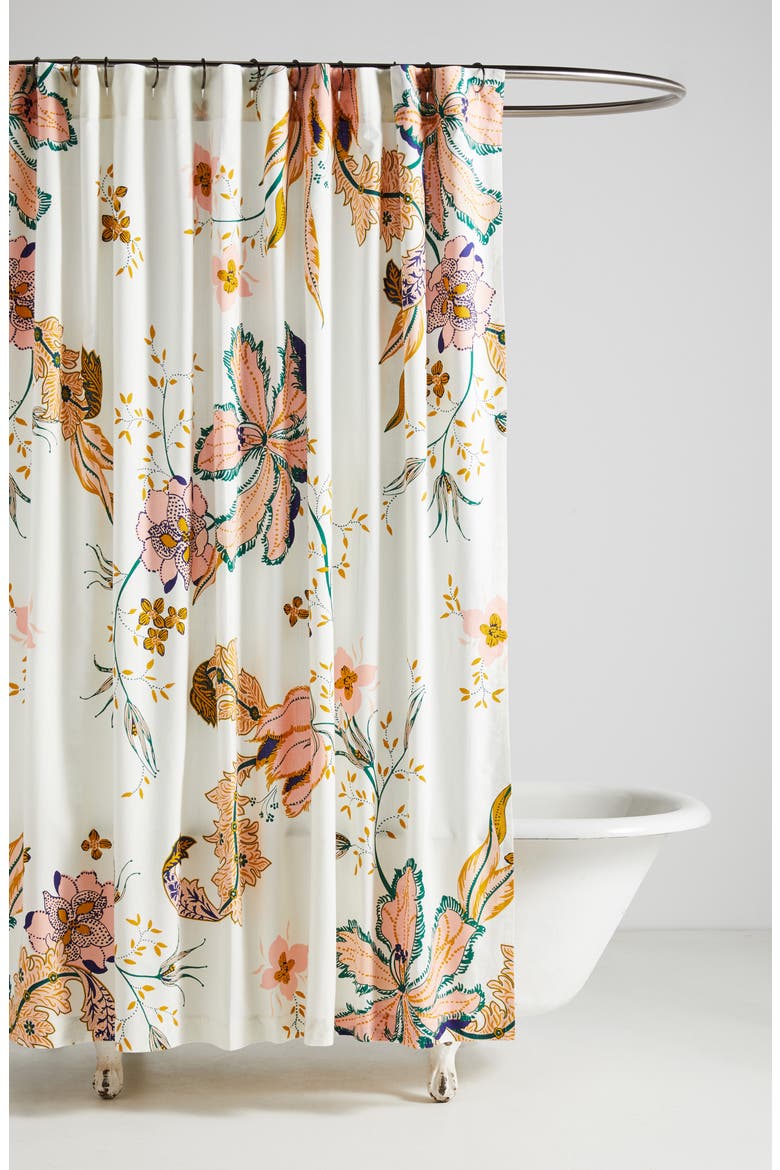 Porte Bonheur Shower Curtain, Main, color, PINK