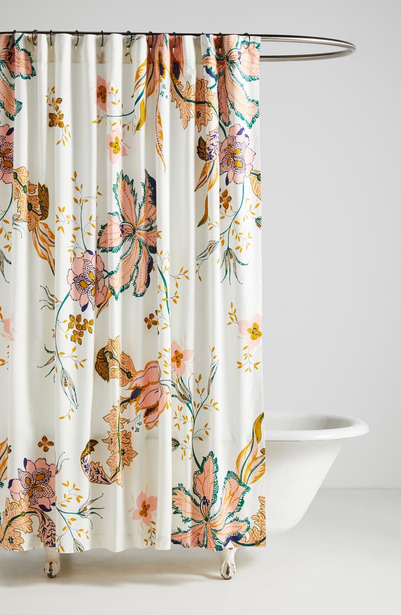 Anthropologie Home Porte Bonheur Shower Curtain, Main, color, 