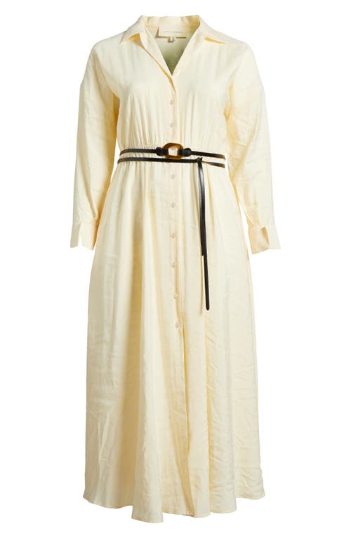 Melloday Long Sleeve Maxi Shirtdress In Bone