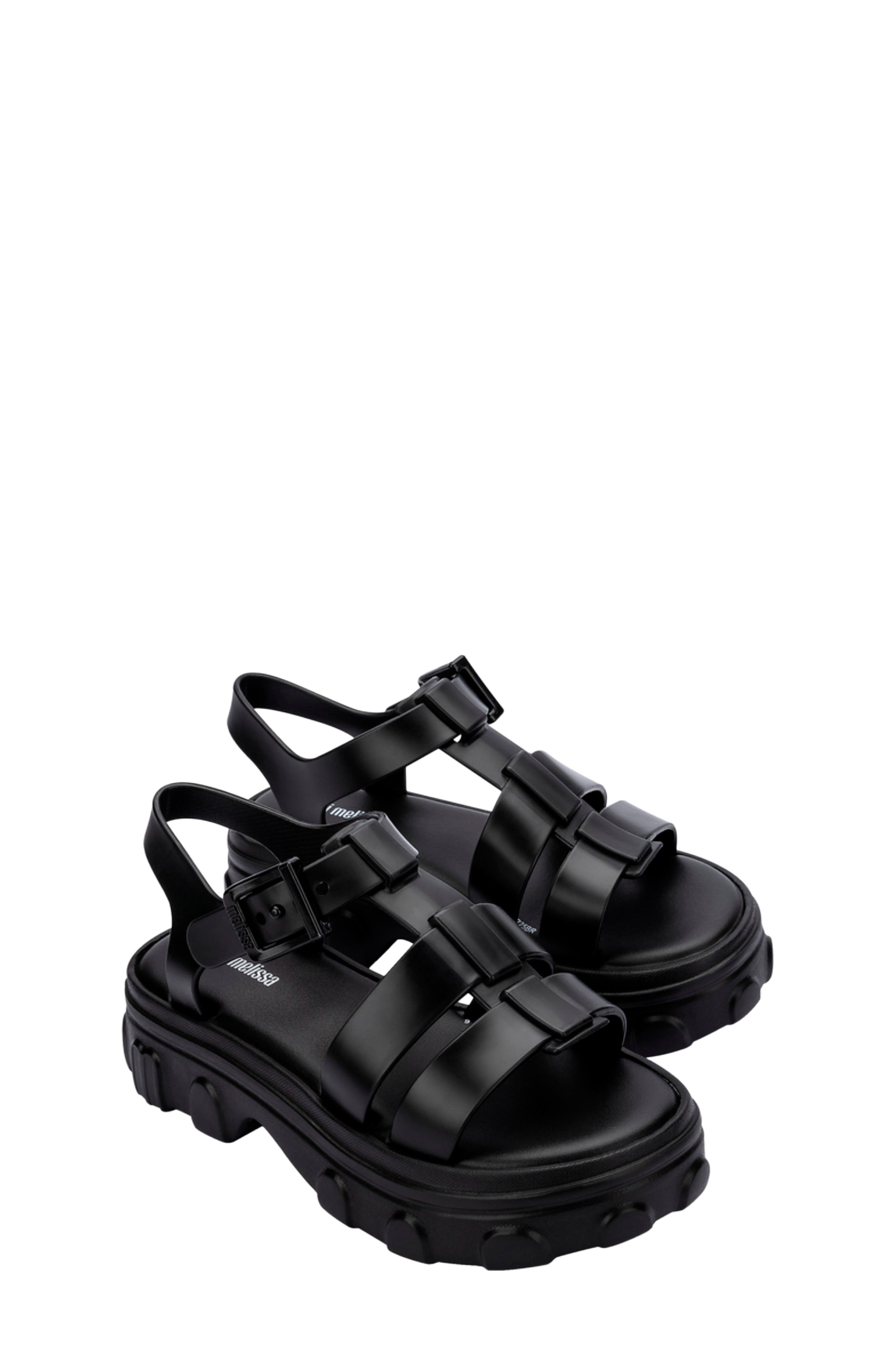 Mini Melissa Kids' Ella Platform Sandal, Main, color, Black