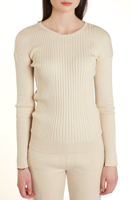 Oyun Cotton Classic Rib Crew Ivory In Ivory