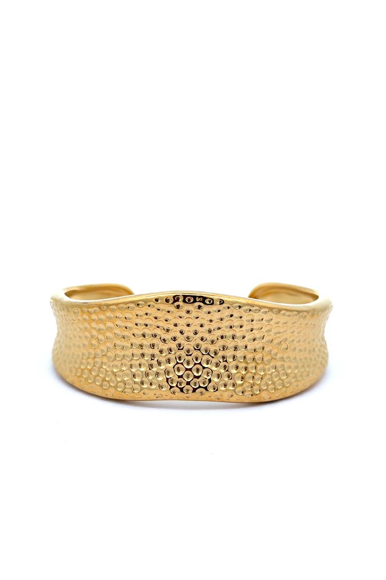 Sculptural Cuff Bangle, Main, color, Yellow