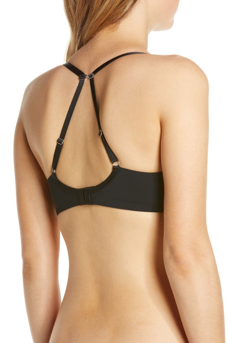 Sleek Micro Underwire T-Shirt Bra, Alternate, color, BLACK