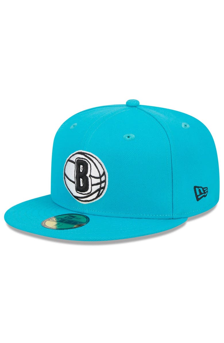 New Era Men's New Era  Teal Brooklyn Nets 2023/24 City Edition Alternate 59FIFTY Fitted Hat, Alternate, color, 