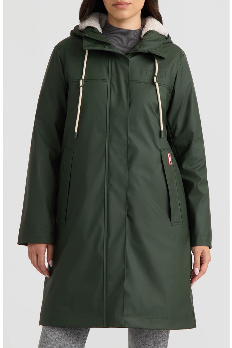 Cindy Rubberized Padded Rain Jacket, Main, color, HUNTER GREEN