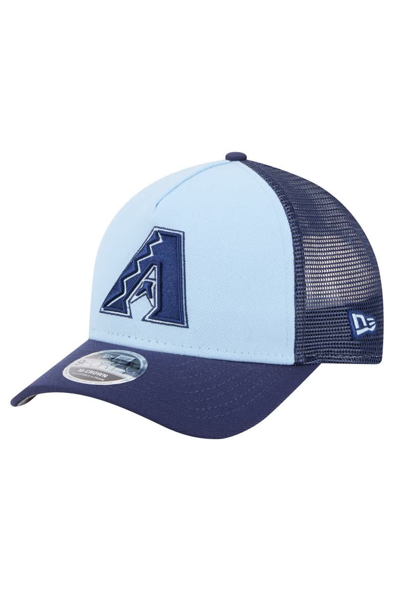 Men's New Era Light Blue/Navy Arizona Diamondbacks 2-Tone Color Pack 9FORTY Adjustable Trucker Hat, Main, color, Light Blue