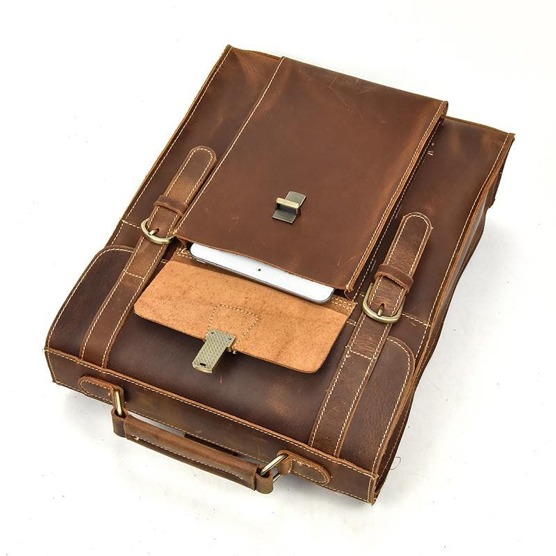 STEEL HORSE LEATHER The Vali Backpack | Handmade Vintage Leather, Alternate, color, Brown