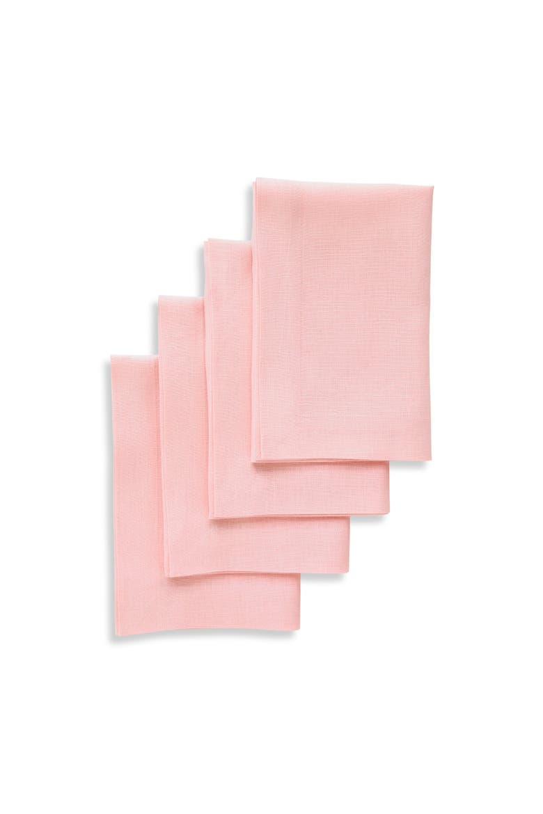 Linen Dinner Napkins Set of 4, 20 x 20" - Diana, Main, color, Misty Pink