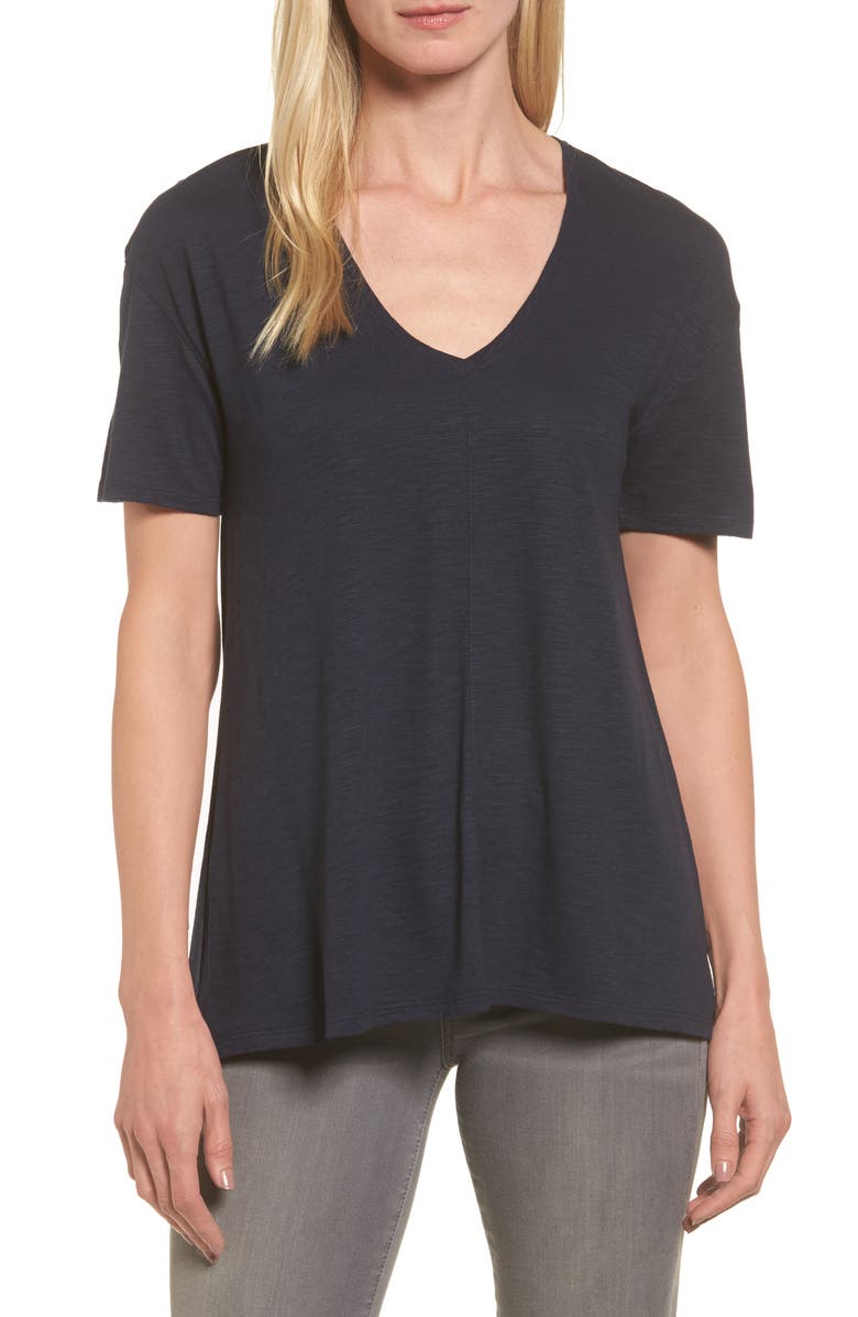 Nordstrom Signature Slub Knit Trapeze Tee, Main, color, 