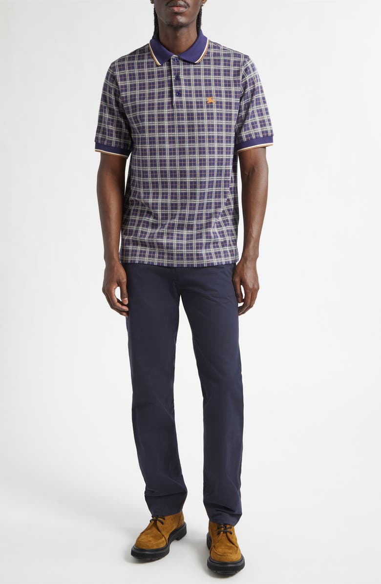 Burberry Pelham Tipped Check Polo, Alternate, color, Pilot Blue Check