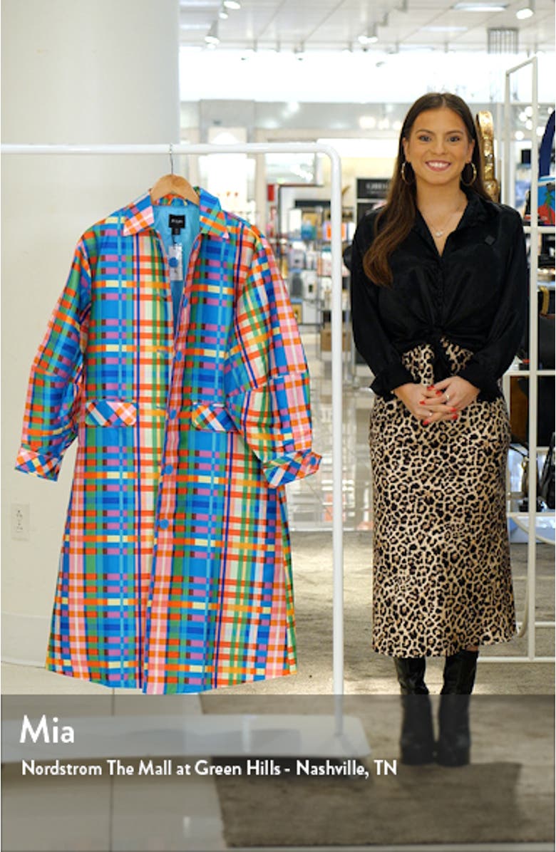 Check Longline Satin Coat, sales video thumbnail