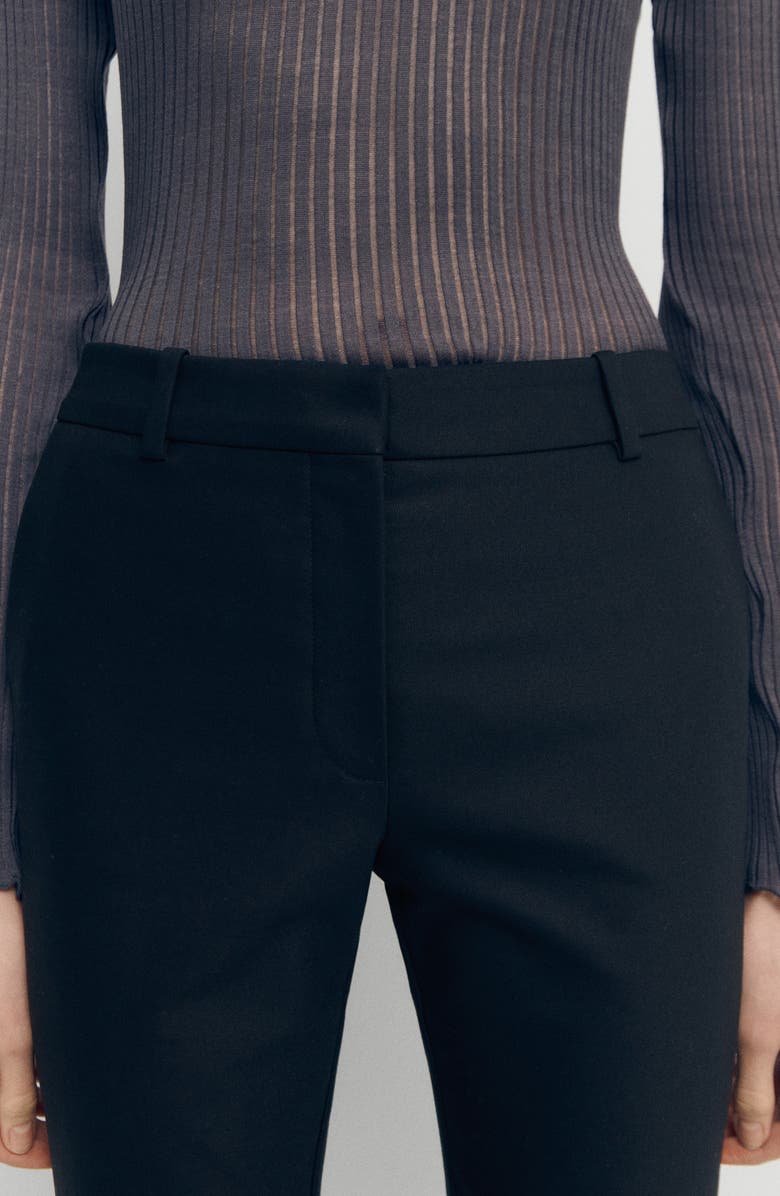 MANGO Back Zip Slit Cotton Blend Pants, Alternate, color, 