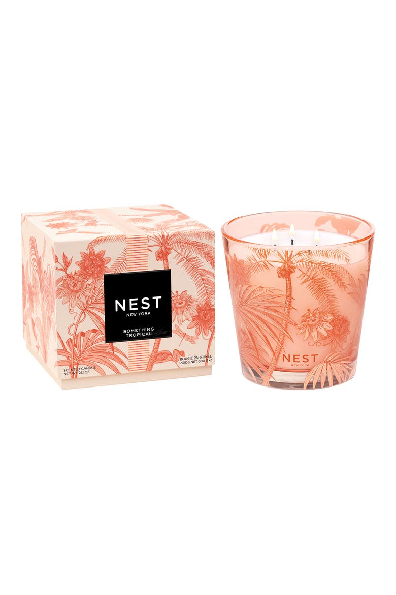 Something Tropical Decorative Three-Wick Scented Candle, Main, color, NO COLOR