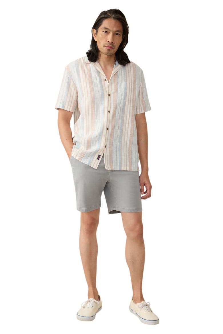 Breeze Linen Blend Camp Shirt, Alternate, color, GOLDEN BEACH STRIPE