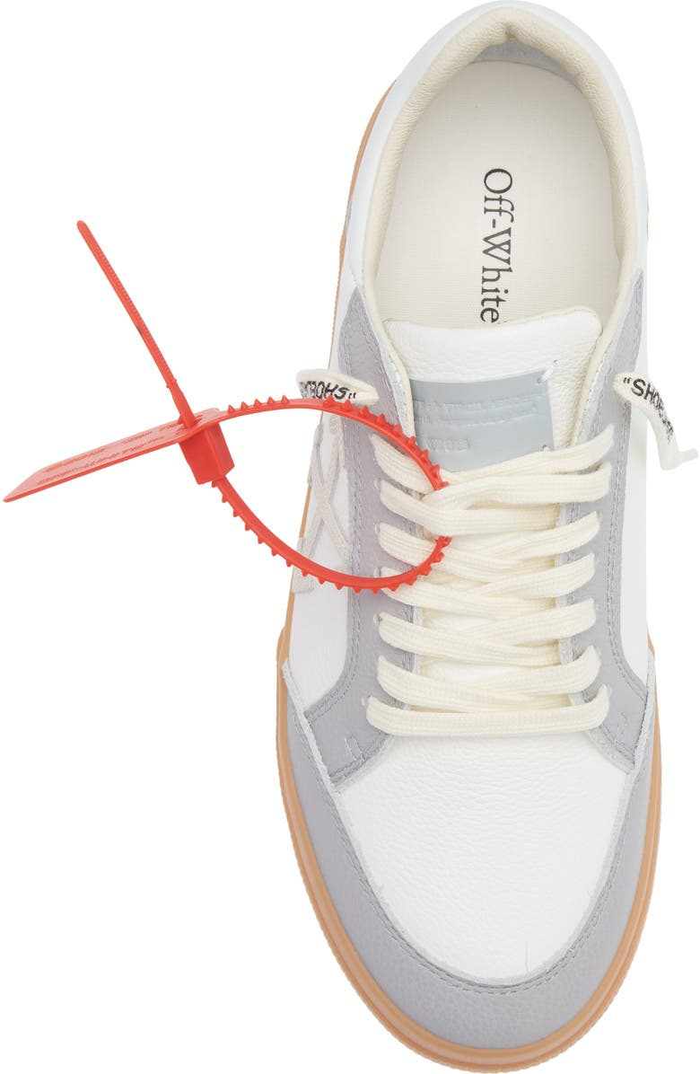 Off-White Low Vulcanized Leather Sneaker, Alternate, color, White - Light Blue