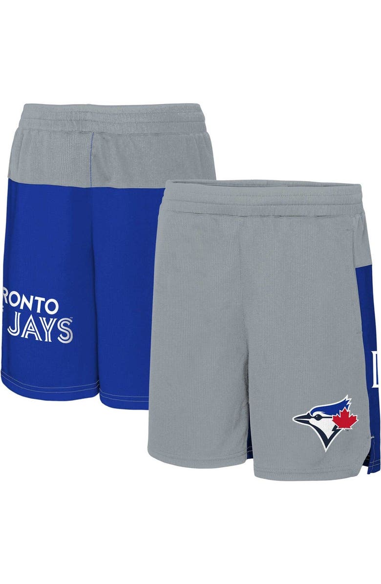 Outerstuff Youth Gray Toronto Blue Jays 7th Inning Stretch Shorts, Main, color,
