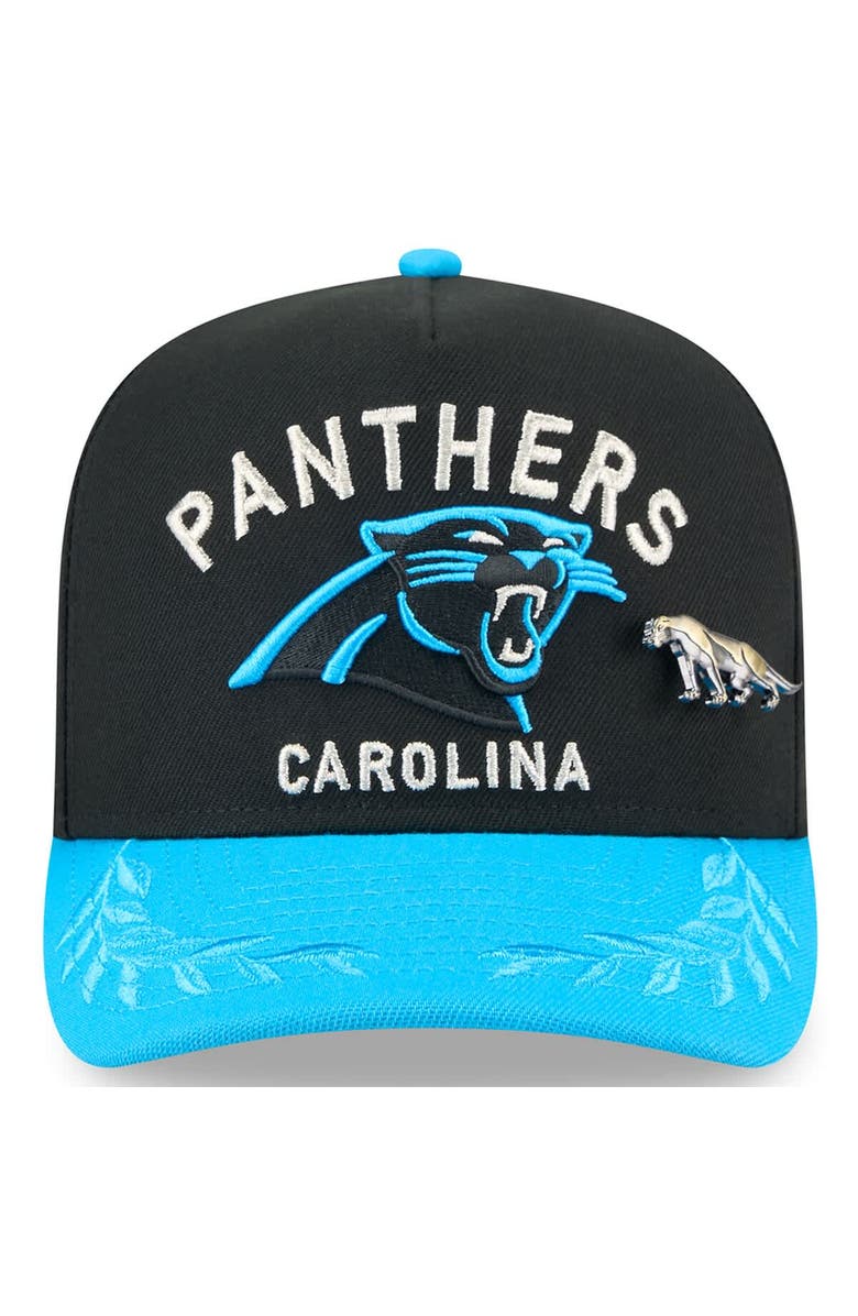 New Era Men's New Era Black/Blue Carolina Panthers 2025 NFL Draft On Stage A-Frame 59FIFTY Fitted Hat, Alternate, color, 