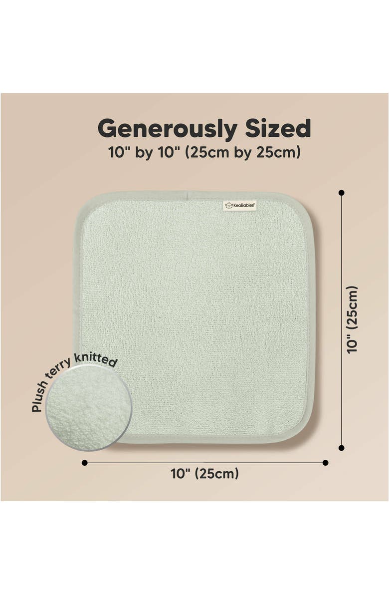 KeaBabies Deluxe Baby Washcloths, Alternate, color, Stone/Dove
