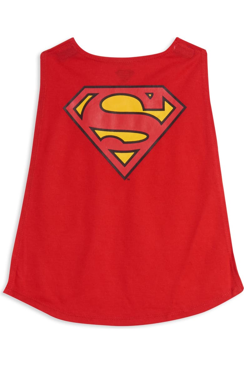 Justice League Superman 3 Piece Pajama Shirt Pants and Cape Set, Alternate, color, Superman Blue Red