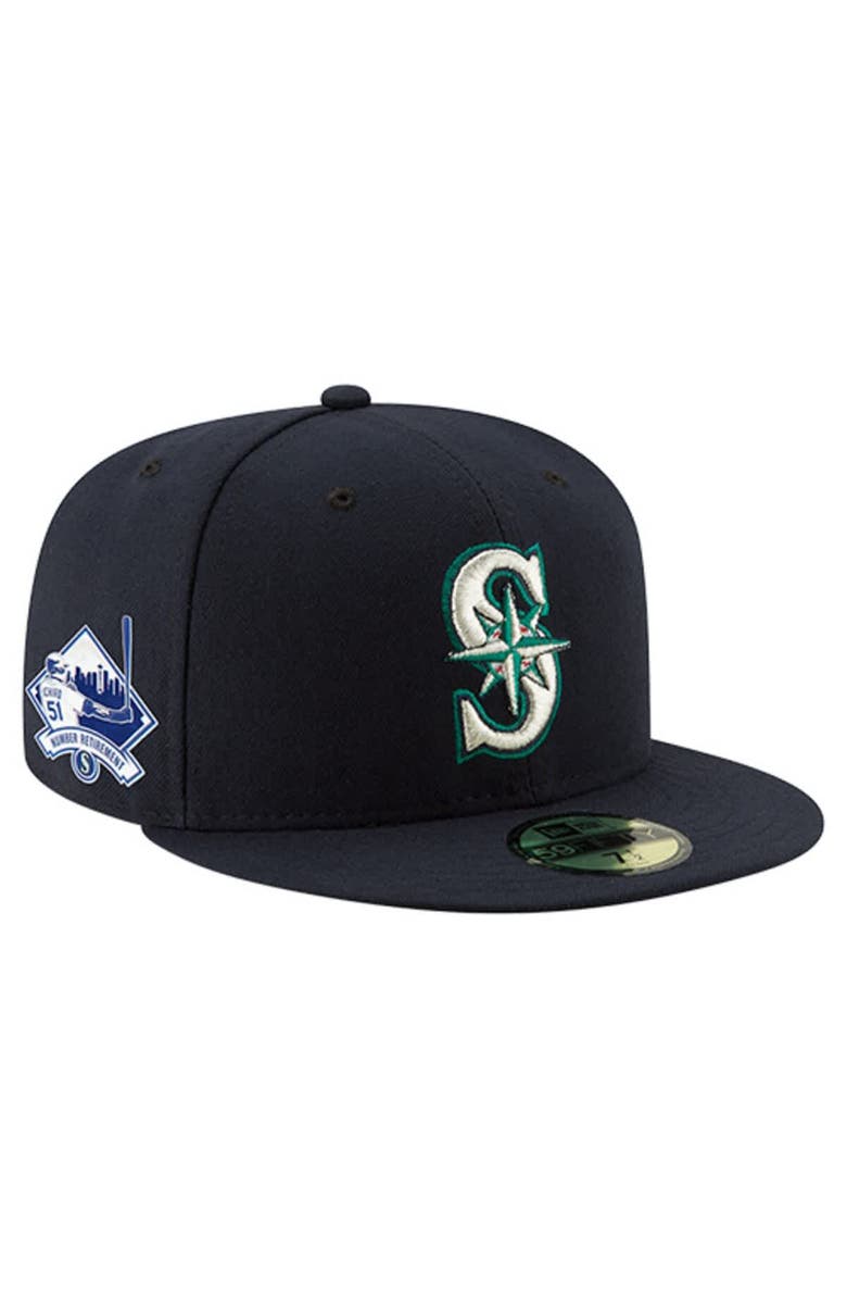 New Era Men's New Era Ichiro Suzuki Navy Seattle Mariners Number Retirement 59FIFTY Fitted Hat, Main, color, Navy