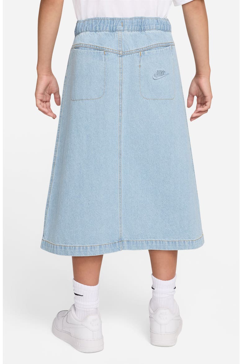 Kids' Sportswear Denim Midi Skirt, Alternate, color, LIGHT ARMORY BLUE/ARMORY BLUE