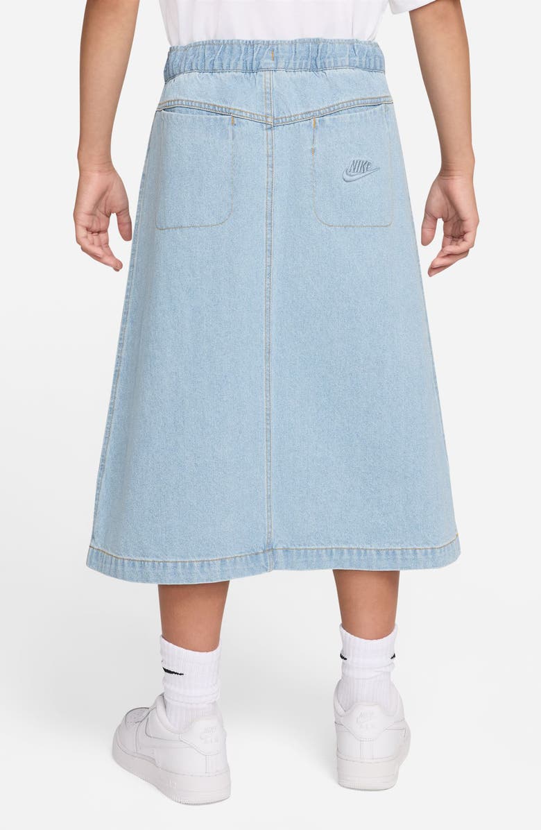 Nike Kids' Sportswear Denim Midi Skirt, Alternate, color, Light Armory Blue/Armory Blue