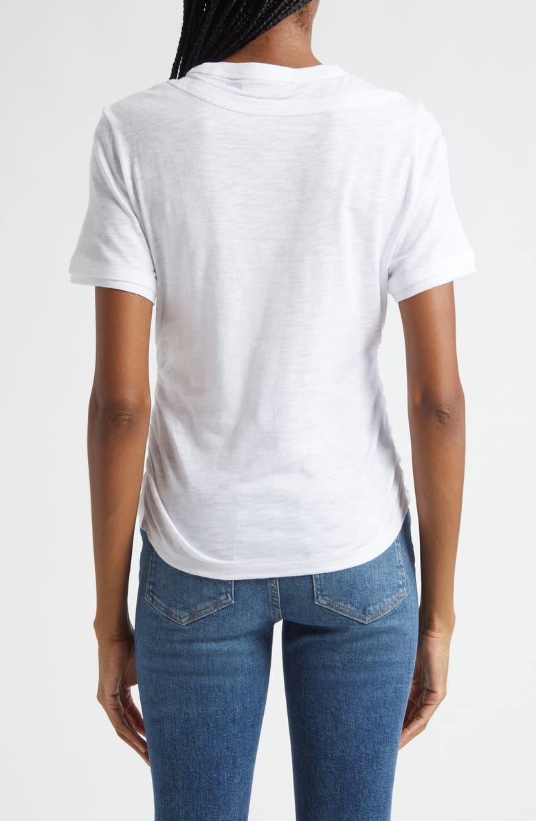 Veronica Beard Damian Ruched Double Collar T-Shirt, Alternate, color, White