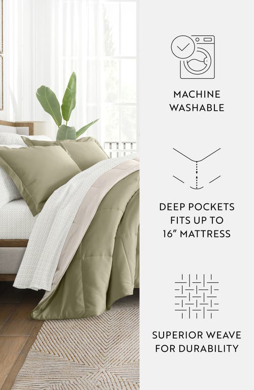 Homespun 7-piece Assorted Reversible Comforter Set In Sage