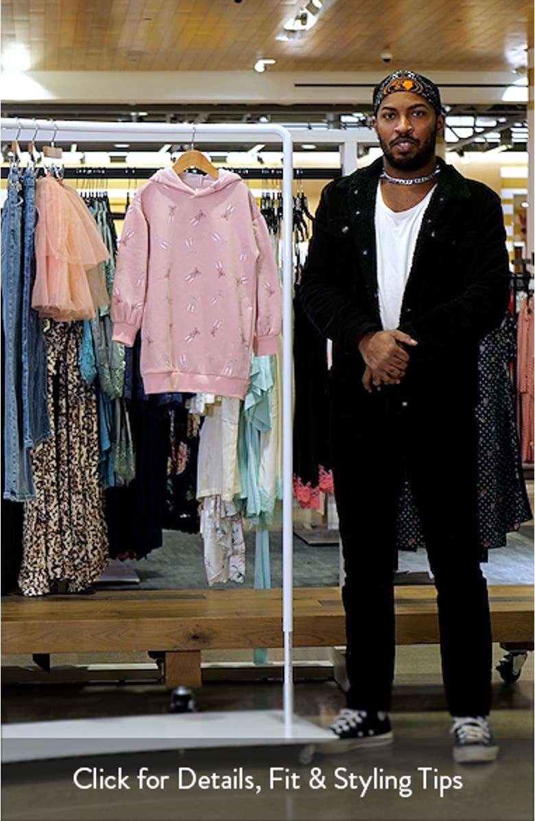 Kids' Print Cotton Hooded Tunic Sweatshirt Dress, sales video thumbnail