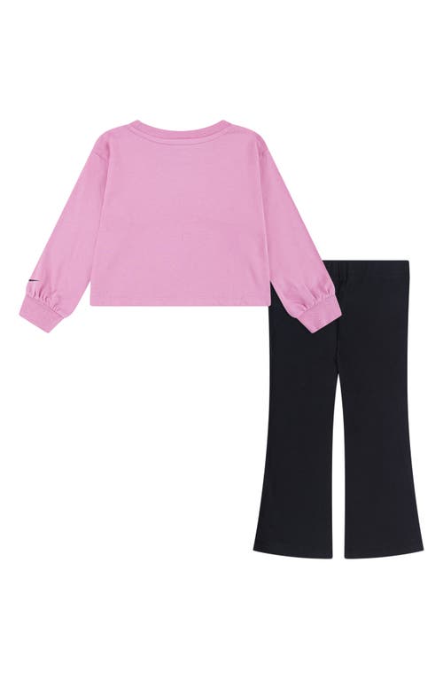 Nike Kids' Femme Pop Pullover Sweater & Flare Pants Set In Pink