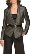 Donna Karan New York Metallic Belted Jacket