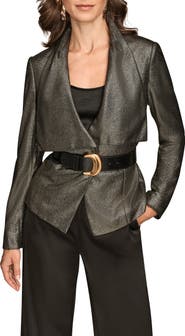 Donna Karan New York Metallic Belted Jacket