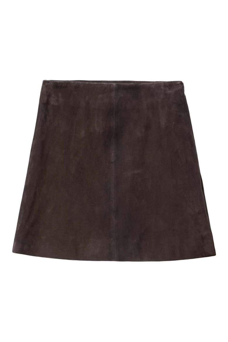 Renai Suede Miniskirt, Alternate, color, BITTER BROWN