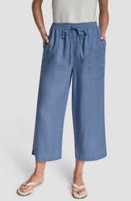 DKNY Drawstring Crop Linen Pants