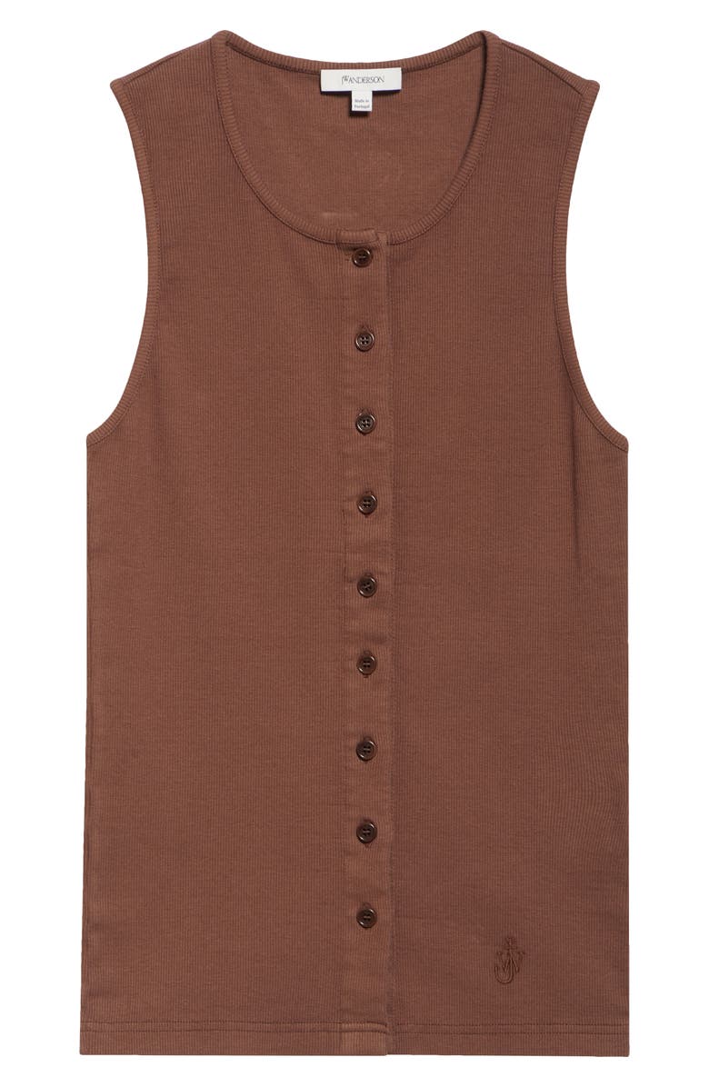 JW Anderson Button Front Stretch Cotton Tank, Alternate, color, 