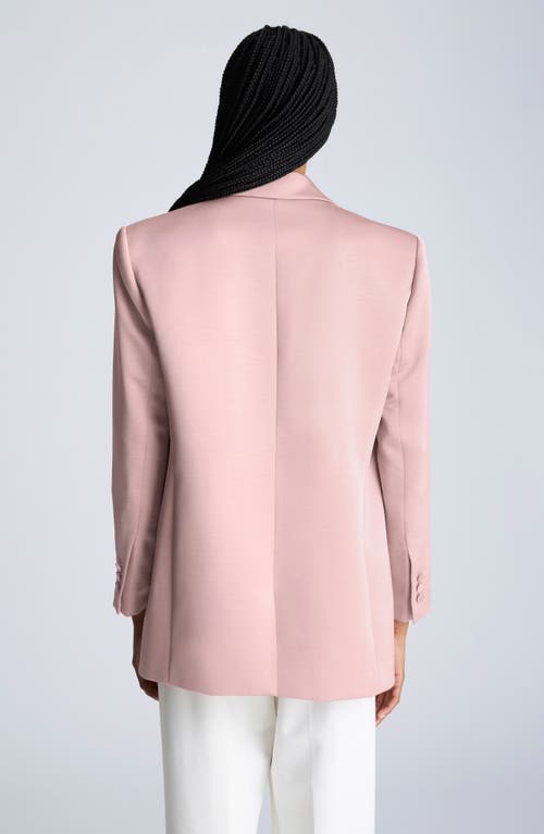 Shop Kenneth Cole One-button Satin Twill Blazer In Rose