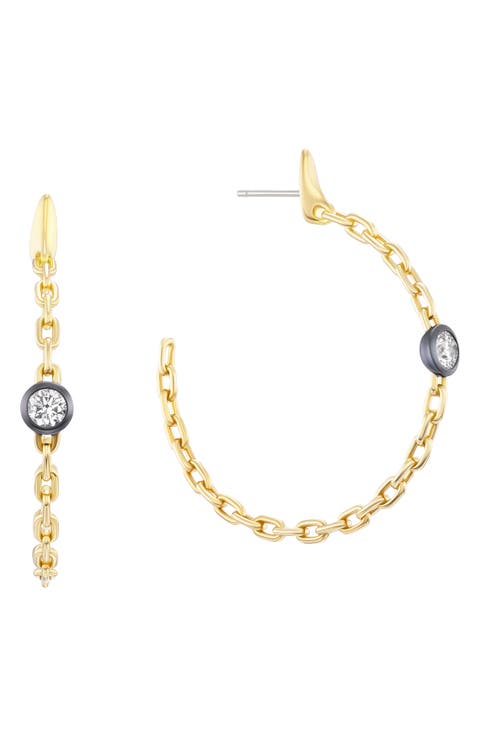 Power Diamond Hoop Earrings