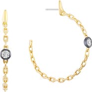 Uniform Object Power Diamond Hoop Earrings