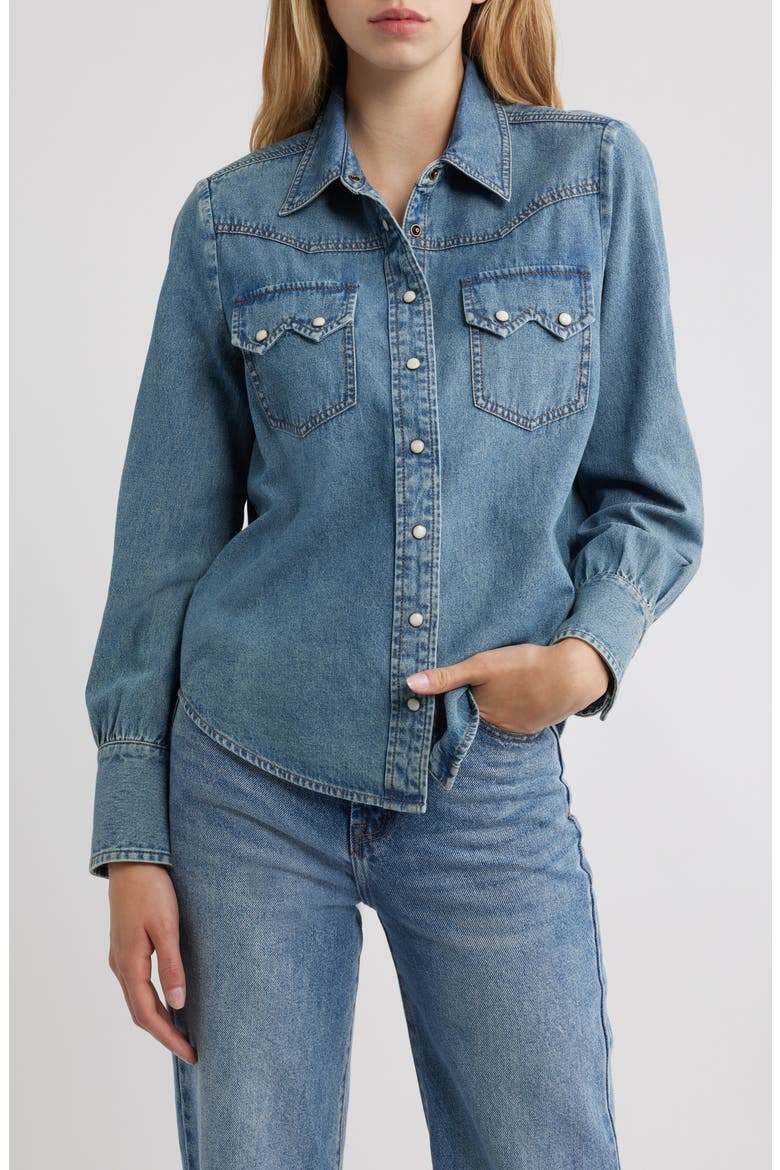 Howdy Denim Shirt, Main, color, OLDHAM WASH