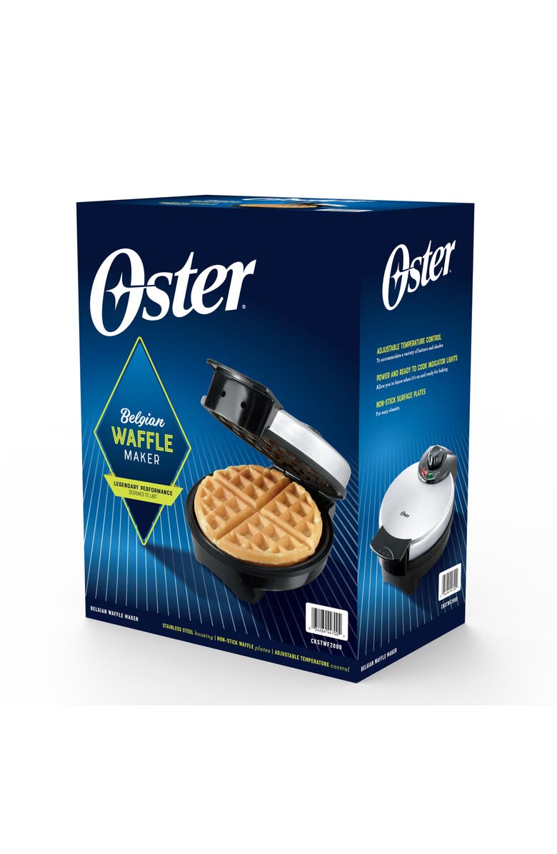 OSTER Stainless Steel Belgian Waffle Maker with Adjustable Temperature Control, Alternate, color, Silver