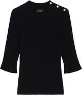 Zadig & Voltaire Fobee Rhinestone Rib Merino Wool Sweater